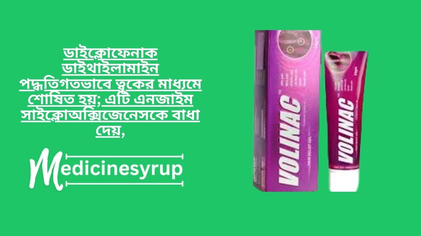 ডাইক্লোফেনাক ডাইথাইলামাইন পদ্ধতিগতভাবে ত্বকের মাধ্যমে শোষিত হয়; এটি এনজাইম সাইক্লোঅক্সিজেনেসকে বাধা দেয়,