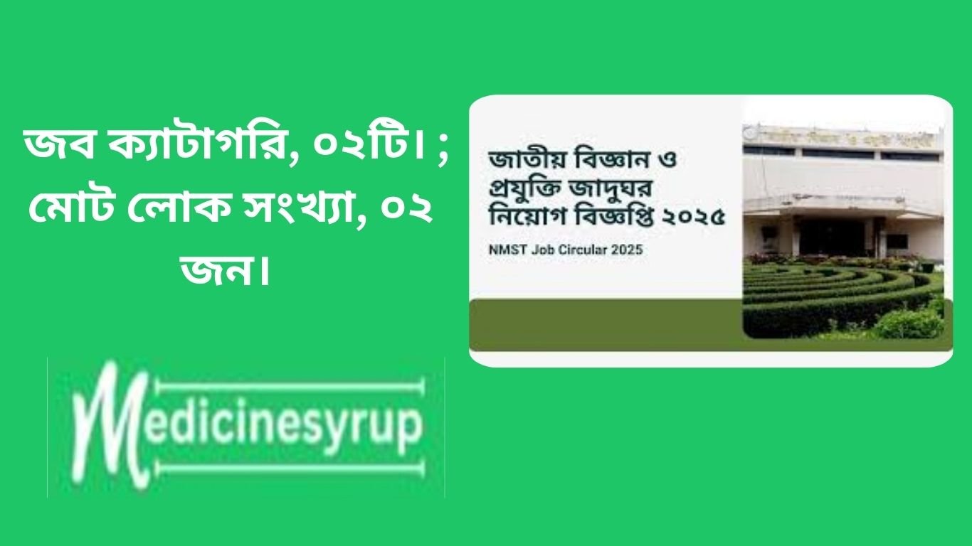 National Museum of Science and Technology Job Circular 2025 জাতীয় বিজ্ঞান ও প্রযুক্তি জাদুঘর নিয়োগ বিজ্ঞপ্তি ২০২৫-NMST Job Circular 2025