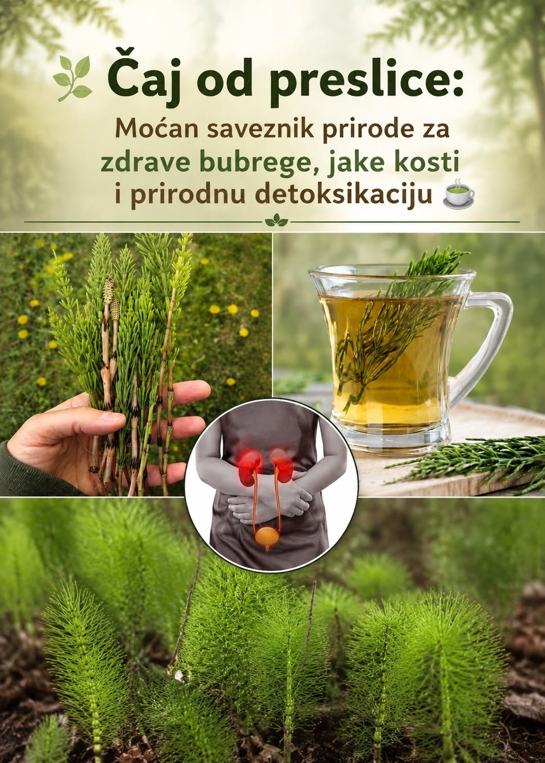 Čaj od preslice (Equisetum arvense): 7 dokazanih koristi za kosti, kosu, bubrege i još mnogo toga